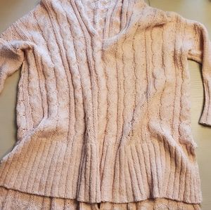 Free People Cable knit sweater pink small